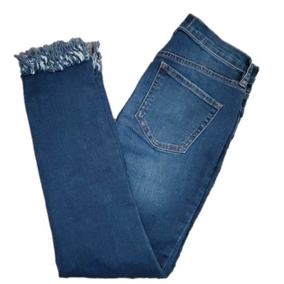 Free People Mid Rise Stretch Distressed Blue Jeans Women's Size W25 - Picture 1 of 8